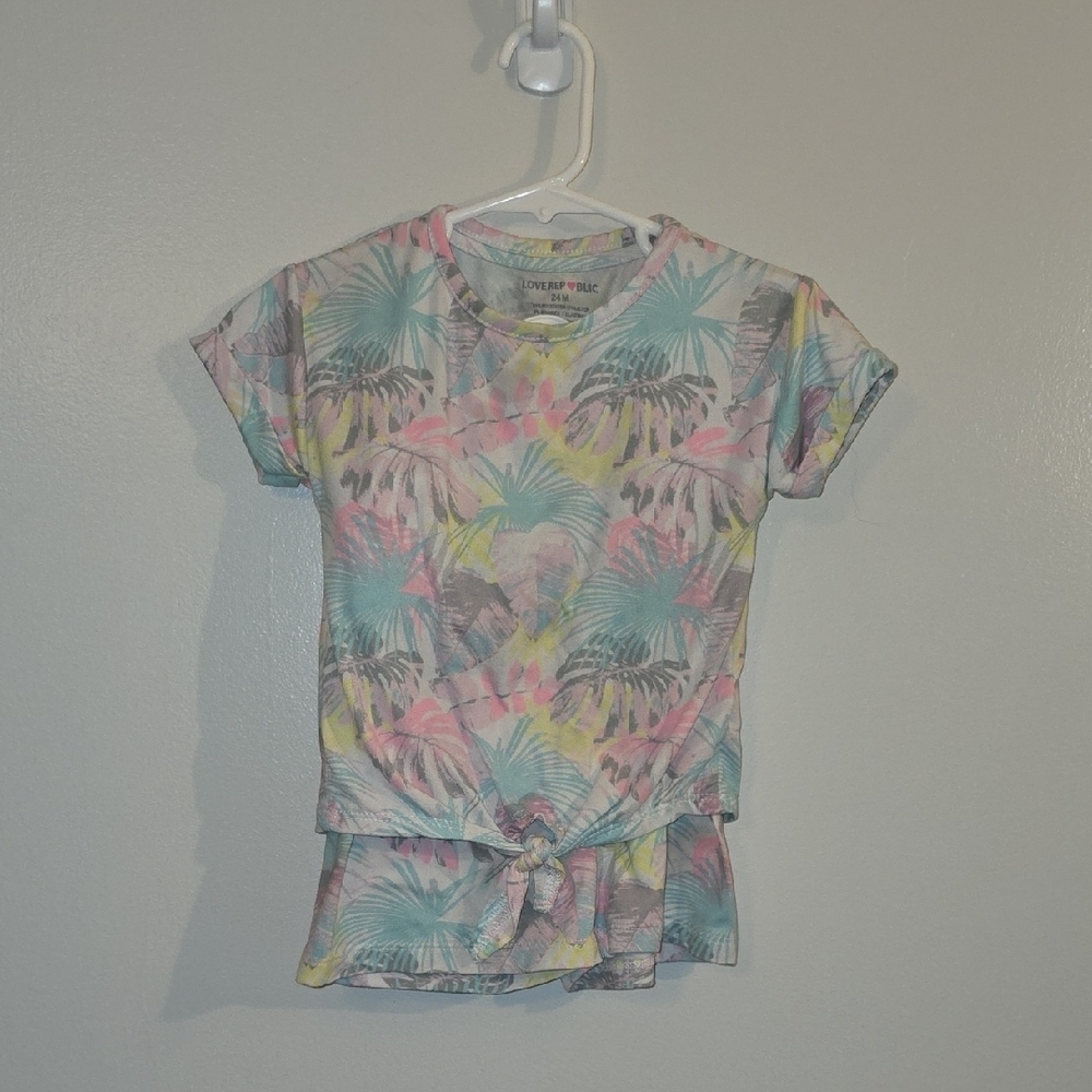 Colorful Palm Print Kids Matching Set LOT M
